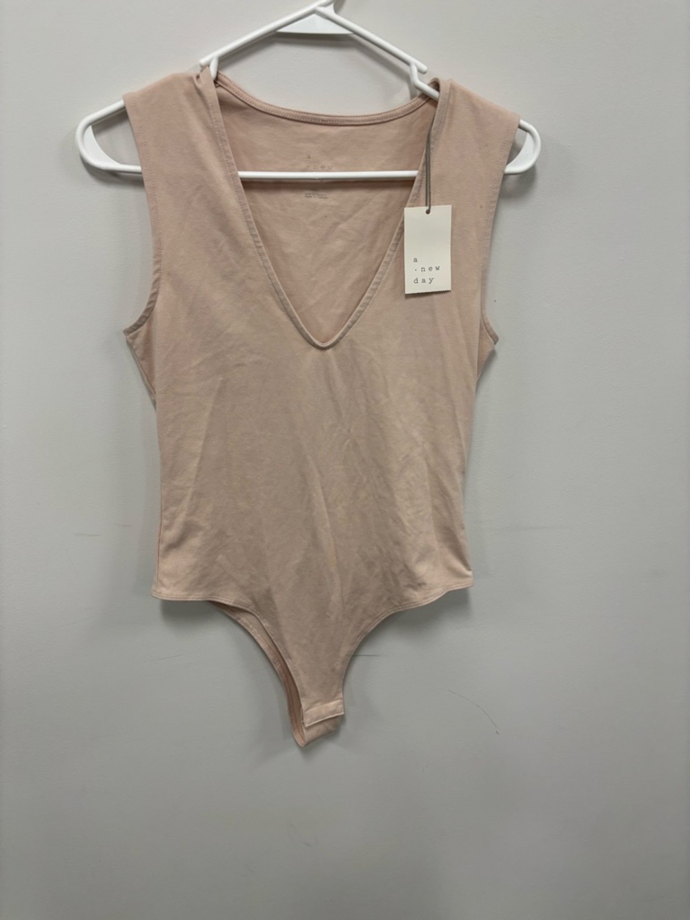 Target A New Day V-Neck Sleeveless Bodysuit in Light Nude